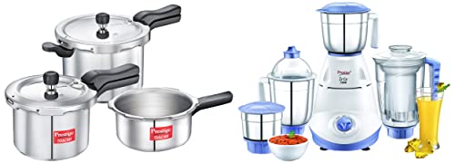 Prestige Iris 750W Mixer Grinder with jar, Juicer Jar and Cooker