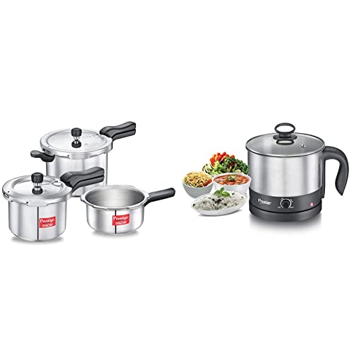 Prestige Pmc 1.0 Induction Base Aluminium Combo Cooker And Multi Cooker, 1 Liter