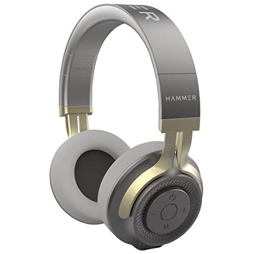 (Refurbished) Hammer Bash 2.0 Over The Ear Wireless Bluetooth Headphones with Mic, Deep Bass, Foldable Headphones, Upto 8 Hours Playtime, Workout/Travel, Bluetooth 5.0 (Grey)