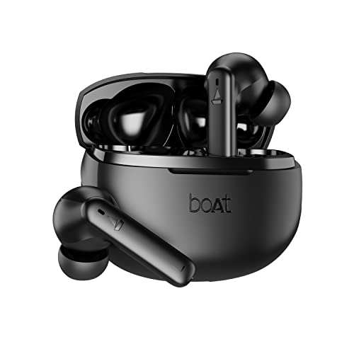 (Renewed) boAt Airdopes 170 TWS Earbuds with 50H Playtime, Quad Mics ENx™ Tech, Low Latency Mode, 13mm Drivers, ASAP™ Charge, IPX4, IWP™, Touch Controls & BT v5.3(Classic Black)