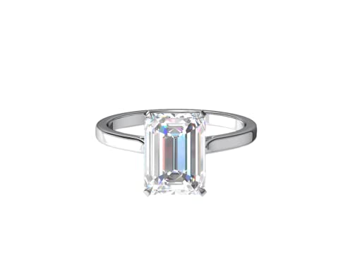 Royal Gems 64 Gold Emerald Cut Diamond Ring for Women Girls Engagement Ring VVS1 Diamond Stone Original Certified डायमंड स्टोन ओरिजिनल सर्टिफाइड हीरा रत्न ओरिजिनल रिंग डायमंड रिंग