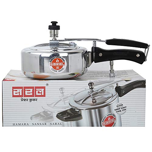 SARAL Pressure Cooker (Aluminium, Inner Lid), 1.5 liter, Silver