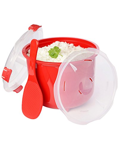 Sistema Microwave Cookware Rice Steamer, 87.2 Ounce/ 10.9 Cup, Red