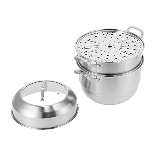 Soup Pot, Stainless Steel Steam Cooker Composite Bottom Kitchen Multi-Layer for Induction Cooker for Gas Stove