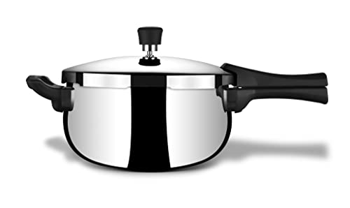 Stahl Triply Stainless Steel Pressure Cooker 5 Litre Outer Lid | Belly Pressure Cooker | Triply Cooker With Gas & Induction Base | Safe & Long Lasting Steel | Xpress Cooker 9275 (Serves 4 People)