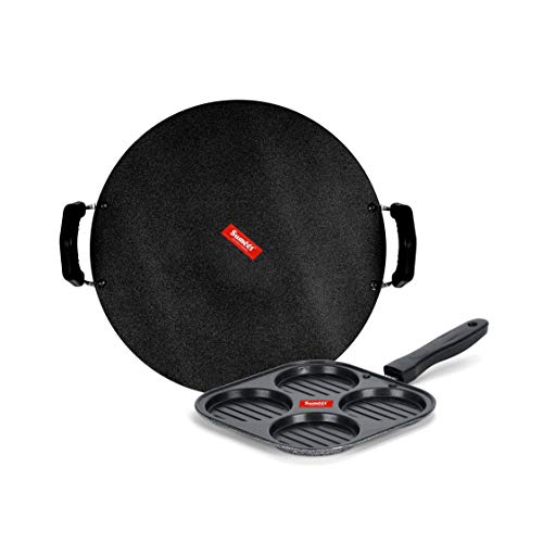 Sumeet NonStick Fedha Cookware Set (Tawa-30.5cm Dia + Mini Multi Snack Maker - 4 Cavity -19.5cm)