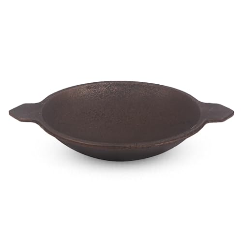 The Indus Valley Cast Iron Appam Pan/Appa Kadai/Appe/Appachatti/Vellapam Pan | 8.7 Inch, 1.5kg, Gas Compatible| Pre-Seasoned, 100% Toxin-Free, Naturally Non-Stick, No Chemical Coating