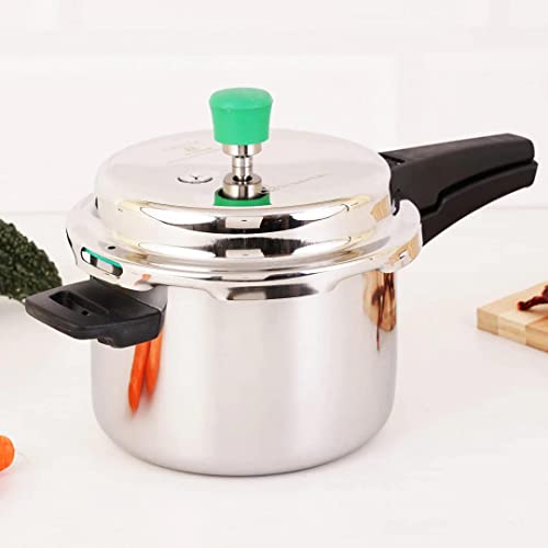 The Indus Valley Triply Stainless Steel Pressure Cooker Outer Lid | Medium, 5Ltr, 2.4kg | Induction friendly | ISI-Certified, Nonstick 3-Layer Body, 100% Pure & Toxin-free, 5 Years Warranty