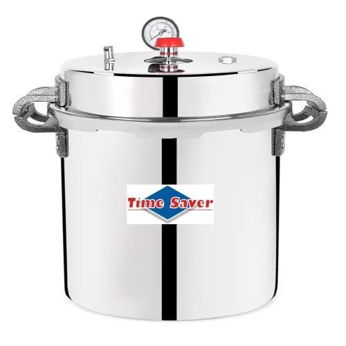 Time Saver Aashreya Aluminum Hard Anodized Commercial Pressure Cooker with Outer Lid for Hostel, Canteen, Hotels, or Any Big Gathering (80L, Large, Silver)