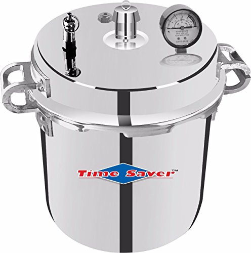 Time Saver Isi Mark Commercial Hard Anodized Aluminum Outer Lid Handi Pressure Cooker - (Silver, 40 liter)