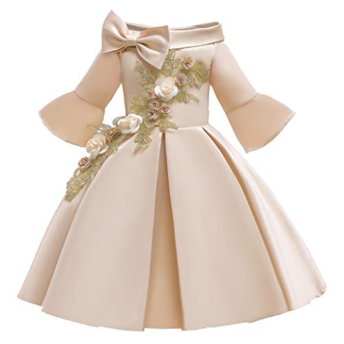 ToodiiIN Girl's Floral Gown (3203127534084_Beige_9-10 Years)