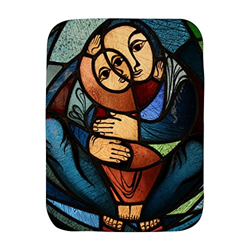Truly Teague Baby Blanket White Stained Glass Mother and Child