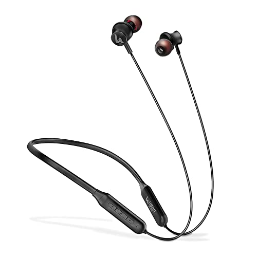 UBON BT-5100 Bluetooth 5.0 Wireless in Ear Earphones with Hi-Fi Stereo Sound, 10Hrs Playtime, Lightweight Ergonomic Neckband, Sweat-Resistant Magnetic Earbuds, Voice Assistant & with Mic (Black)