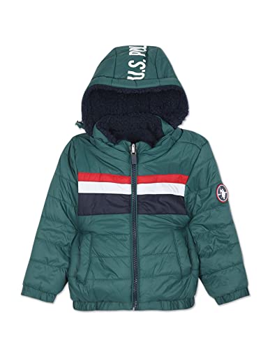 U.S. POLO ASSN. Boy's A-Line Coat (UKJCK0090_Dk. Green_L)