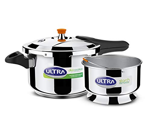 Ultra Duracook Diet Stainless Steel Outer Lid Pressure Cooker, 5.5 liter