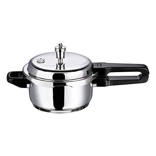 Vinod 18/8 Stainless Steel Pressure Cooker Outer Lid 5 Litre | Unique Sandwich Bottom Cooker | Induction and Gas Base | ISI and CE certified | 2 Years Warranty