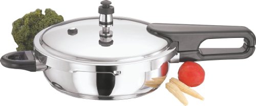 Vinod Cookware Induction Friendly Splendid Plus Stainless Steel Senior Pressure Pan with Lid, 4 litres