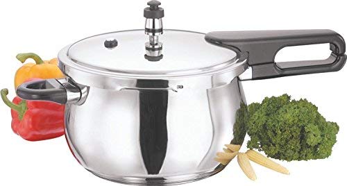 Vinod Stainless Steel Splendid Plus Handi Pressure Cooker With Handle - 3.5L (Silver,Free Size), 3.5 Liter