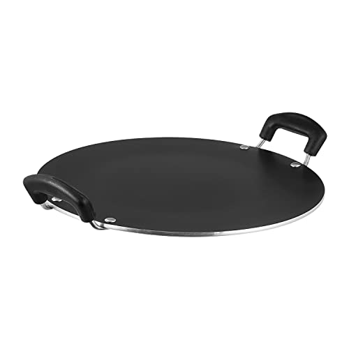 Vinod Zest Non-Stick Round Pathri Tawa/ PFOA Free Non Stick Round Dosa Tawa 31.5 cm with Riveted Bakelite Handles (Gas Stove Compatible), 5 MM Thick Blue