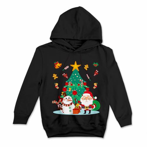 WALLABY KIDS Boys & Girls Cute Christmas Theme Santa Claus Party Kids Cotton Hoodie