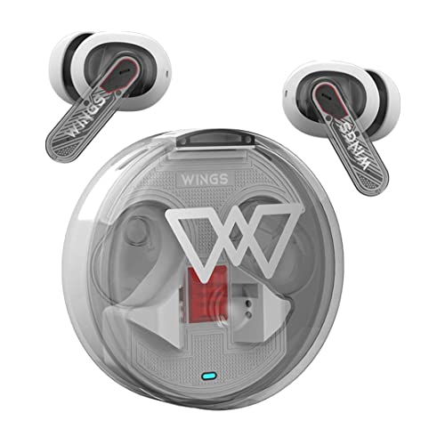 Wings Phantom 340 Best Low Latency 40ms Earbuds, Sync App Support, Ergonomically Designed Case, 50 Hours Playtime, Quad ENC Mic, Touch Controls.