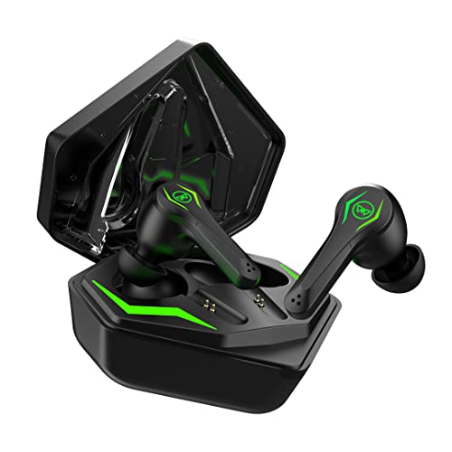 Wings Phantom Pro Earphones Gaming Earbuds with LED Battery Indicator, 50ms Low Latency, Bluetooth 5.3, 40 Hours Playtime, MEMs Mic, IPX4 Resist, 12mm Driver, 500mah case, Headphones, (Black TWS)