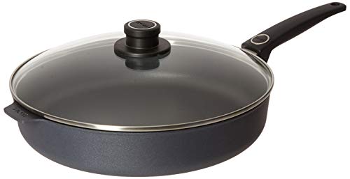 Woll W732DPIL Light/Plus Diamond Reinforced Nonstick Scratch Resistant Cast Aluminum Cookware Induction Saute Pan with Lid, 5 quart/12.5", Silver