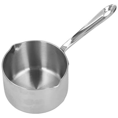 Yosoo Butter Melting Pot, Stainless Steel Mini Pot with Dual Pour Spouts for Home Induction Gas Electric Stoves