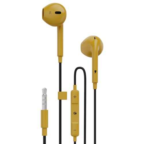 ZEBRONICS DC Black ADAM Edition Buds 30 3.5mm Stereo Bluetooth in Ear Earphone with Inline Microphone for Calling, Volume Control, 14mm Drivers, Stylish eartip Design and 1.2 Meter Durable Cable