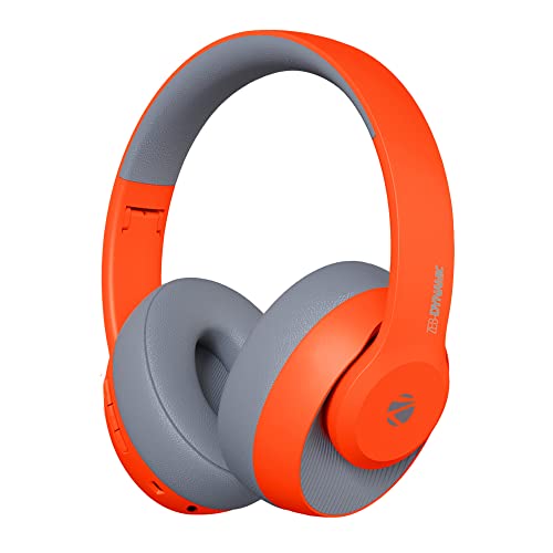 ZEBRONICS Dynamic Bluetooth Supporting Headphone with 34 H*Playback time, Aux Input, Call Function and Media/Volume Control | Voice Assistant Support (Orange)