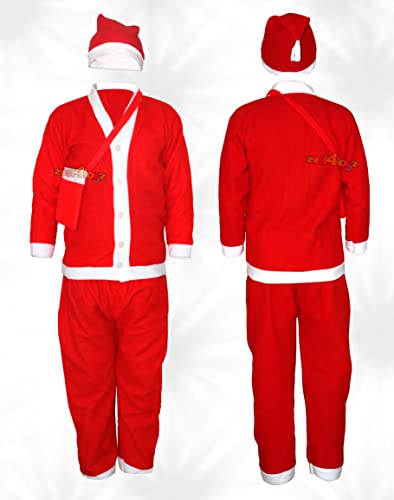 Zest 4 Toyz Santa Claus Dress Costume for Baby Boys Girls Kids (Age 7 to 10 Year) For Christmas/New Year