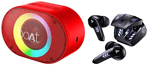 boAt Airdopes 190 True Wireless in Ear Earbuds with Beast Mode(50ms) & Stone 250 Portable Wireless Speaker with 5W RMS Immersive Audio, RGB LEDs, Up to 8HRS Playtime, IPX7 Water Resistance