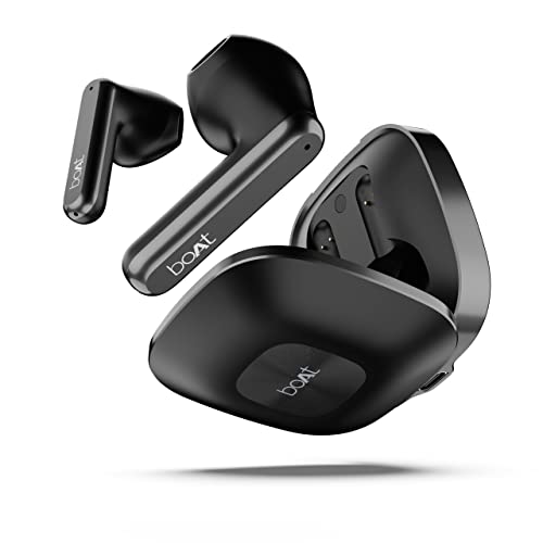 boAt Airdopes Genesis with 13MM Drivers, Quad Mics ENx™ Technology(Clear Voice Calls), Low Latency, 54H Playtime, ASAP™ Charge, IPX5, IWP™, in-Ear Detection(Active Black)