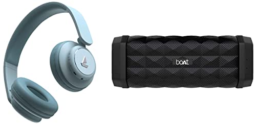 boAt Stone 650 10W Bluetooth Speaker with Upto 7 Hours Playback & Rockerz 450 Bluetooth On Ear Headphones with Mic, Upto 15 Hours Playback, 40MM Drivers, Padded Ear Cushions, Integrated Controls