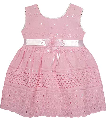 little PANDA Girls Fit & Flare Knee Length Embroidered Dress