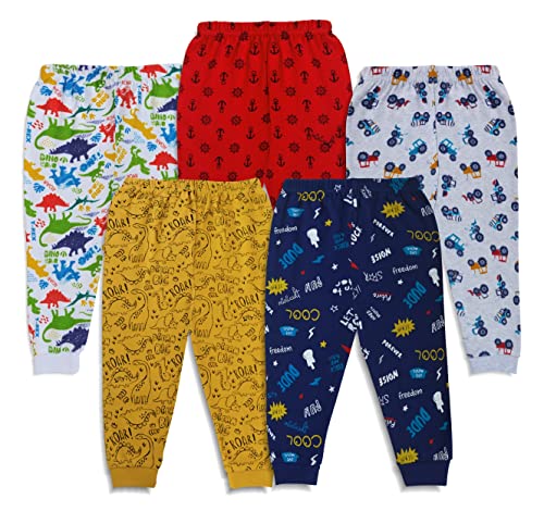 x2o Kids Cotton Pajama Pants with All Over Print and Bright Colors (Multicolor) (Pack of 5)(3-6 Months)