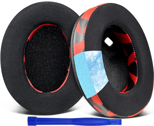 SOULWIT Cooling-Gel Earpads Replacement for Sony WH-1000XM4 (WH1000XM4) Headphones, Ear Pads Cushions with High-Density Noise Isolation Foam, Added Thickness, Without Affecting Sensor - Red Storm