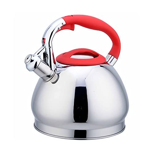 Whistling Tea Kettle, Stainless Steel Stovetop Teapot, with Cool Grip Handle Fast Heating Teakettle, for Induction and All Stovetops