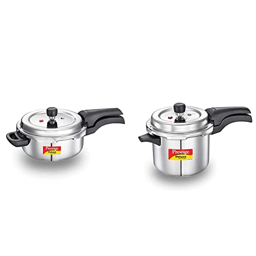 Prestige Svachh Deluxe Alpha 3.0 Litre Stainless Steel Pressure Cooker + Prestige Svachh Deluxe Alpha 3.5 Litre Stainless Steel Pressure Cooker