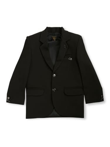 Gini and Jony Boys Black Solid Cotton Full Sleeves Blazer 7-8 Years