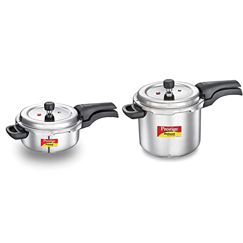 Prestige Svachh Deluxe Alpha 3.0 Litre Stainless Steel Pressure Cooker & Prestige Svachh Deluxe Alpha 5.5 Litre Stainless Steel Pressure Cooker