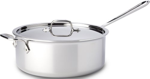 All-Clad 4206 Stainless Steel Tri-Ply Bonded Dishwasher Safe Deep Saute Pan with Lid / Cookware, 6-Quart, Silver