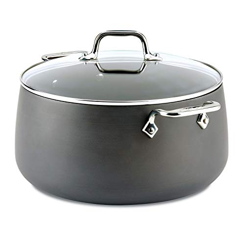 All-Clad E7855264 HA1 Hard Anodized Nonstick Dishwasher Safe PFOA Free Stock Pot Cookware, 8-Quart, Black