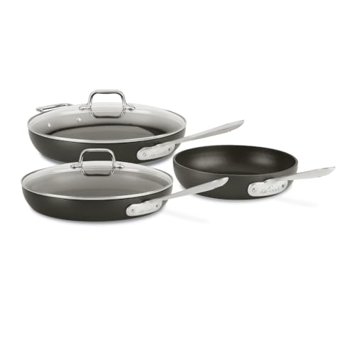 All-Clad HA1 Nonstick Hard Anodized Cookware Set, 5 piece, Black