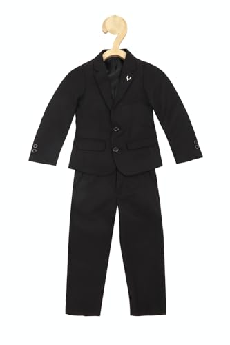Allen Solly Boy's Cotton Two Piece Suit (ABSUORGFK05008_Black