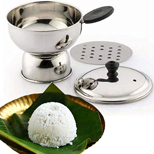 Ananth Store Steel Chiratta Puttu Maker Stainless Steel, Use with Pressure Cooker, Silver color 300 ML 1 Piece
