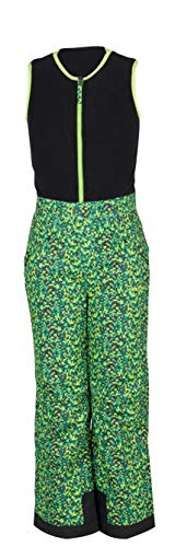 Arctix Kids Limitless Fleece Top Bib Overalls, Ice Block Print Green, Small Regular