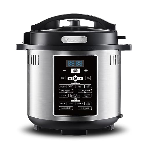 Bergner Fry-Cook Electric Pressure Cooker and Air Fryer with Multi Function, One Touch Cooking and Frying, 1500 W, 6L Capacity, Rice Cooking, Slow Cooking, Fryer, Food Warmer, One touch Cooking