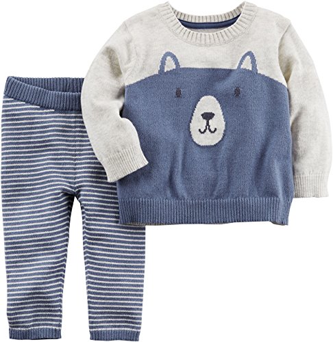 Carter's Baby Boys' 2 Piece Bear Face Little Sweater Set 3 Months