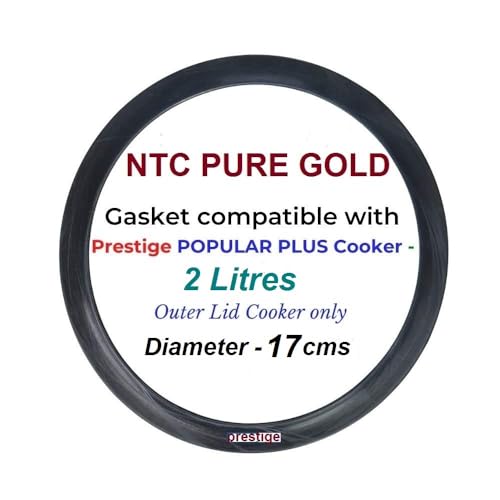 Cooker Gasket compatible with Prestige Deluxe Alpha/Deluxe Alpha Svachh Steel Pressure cooker (suitable for 2 LITERS pressure cooker) (17 CM Diameter)